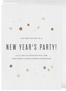 'Confetti Cheer' New Year's Party Invitation