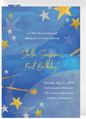 'Sweet And Celestial' Kids Birthday Invitation