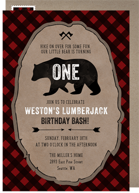 'Little Lumberjack' Kids Birthday Invitation