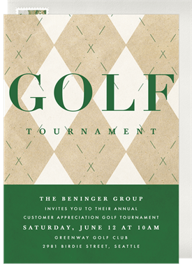 'Classic Argyle' Golf Invitation