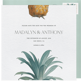 'Vintage Pineapple' Wedding Save the Date