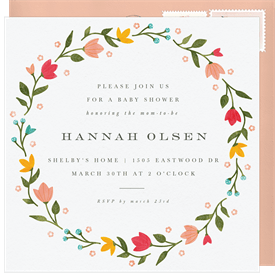 'Bright Spring Florals' Baby Shower Invitation