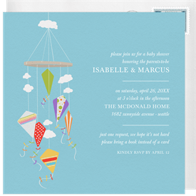 'Sweet Kite Mobile' Baby Shower Invitation