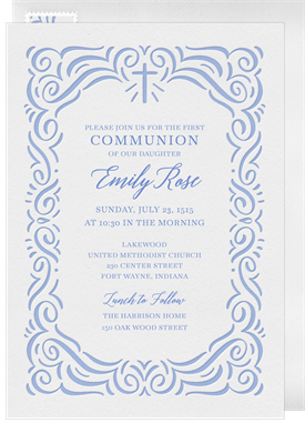 'Border Cross' First Communion Invitation