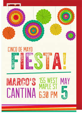 'Paper Accordions' Cinco de Mayo Invitation