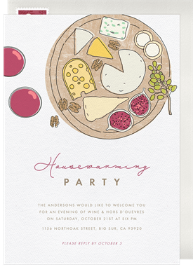 'Cheese Board Dream' Housewarming Party Invitation