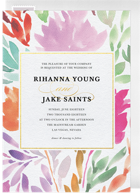 'Watercolor Flowers' Wedding Invitation