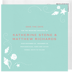 'Beach Shells' Wedding Save the Date