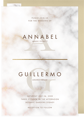 'Modern Marble Texture' Wedding Invitation