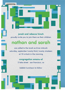 'Bold Mosaic' Bar Mitzvah Invitation