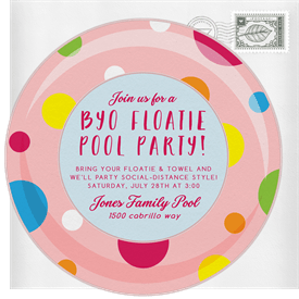 'Polka Dot Inner Tube' Social Distancing Invitation