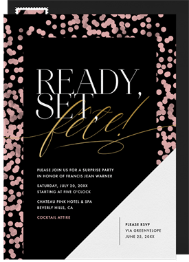 'Ready, Set, Fête' Adult Birthday Invitation