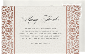 'Luxurious Lace' Wedding Thank You Note