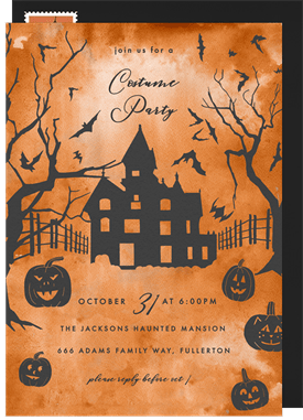 'Spooky Mansion' Halloween Invitation