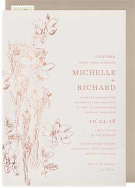 'California Wild Flowers' Wedding Invitation