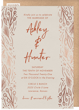 'Sprigs of Pine' Wedding Invitation