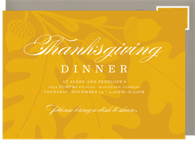 'Elegant Oak Leaf' Thanksgiving Invitation