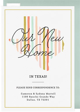 'Home Sweet Texas' Moving Announcement