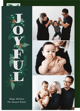 'Joyful Pine Cones' Holiday Greetings Card