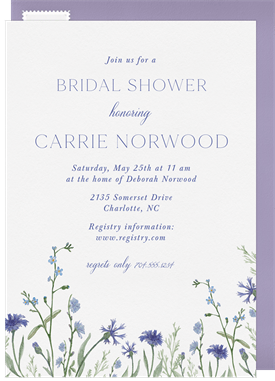 'Simple Wildflowers' Bridal Shower Invitation