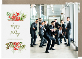 'Pine and Berries' Business Holiday Greetings Card