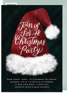 'Festive Santa Hat' Social Distancing Invitation