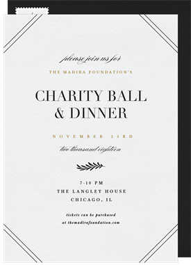 'Traditional Corner Details' Dinner Invitation