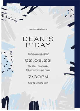 'Edgy Abstract' Adult Birthday Invitation