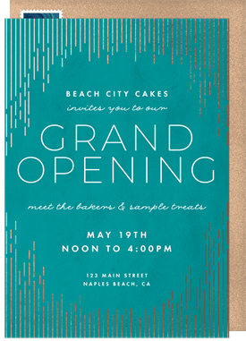 'Cascading Foil' Grand opening Invitation