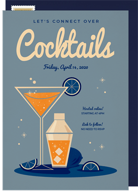 'Retro Cocktail' Virtual Events Invitation