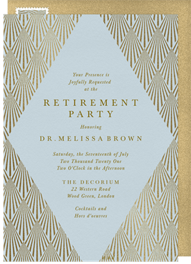 'Deco Diamond' Retirement Invitation