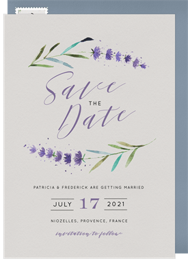 'Delicate Stem' Wedding Save the Date