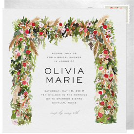 'Arched Greenery' Bridal Shower Invitation