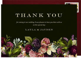 'Blooming Botanical Garden' Wedding Thank You Note