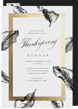 'Leaves Fall' Thanksgiving Invitation