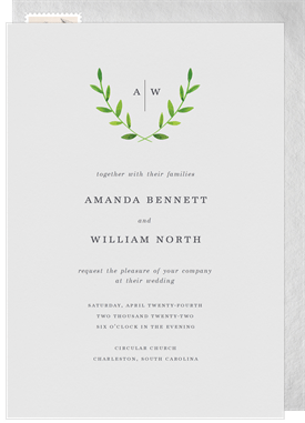 'Classic Laurel' Wedding Invitation