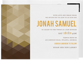 'Geo Gradient' Bar Mitzvah Invitation