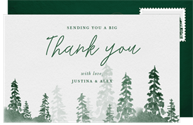 'Monochrome Forest' Wedding Thank You Note