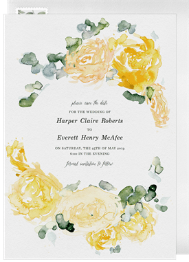 'Watercolor Peonies' Wedding Save the Date