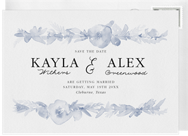 'Floral Watercolor Bands' Wedding Save the Date