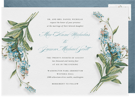 'Forget-me-not Romance' Wedding Invitation