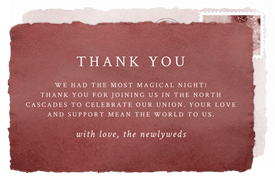 'North Cascades' Wedding Thank You Note