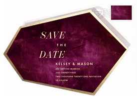 'Modern Gemstone' Wedding Save the Date