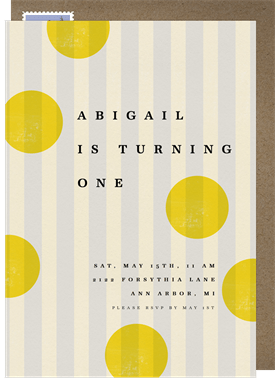 'French Stripes' Kids Birthday Invitation