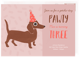 'Let's Pawty' Pet-Related Invitation