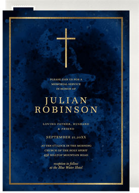 'Modern Cross' Memorial Invitation