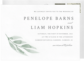 'Watercolor Leaf' Wedding Invitation