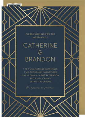 'Modern Art Deco' Wedding Invitation