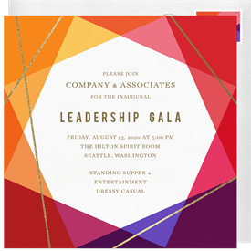 'Colorful Geometric' Gala Invitation