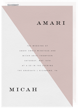 'Modern Color Blocking' Wedding Invitation